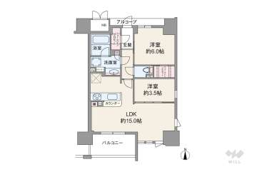 シエリア天満橋7580万円：間取り図