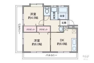 箕面如意谷住宅9棟480万円：間取り図