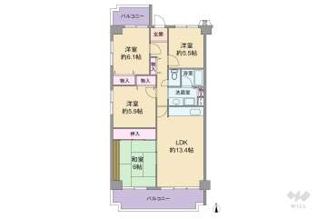 ファミリープラザ宝塚D棟1480万円：間取り図