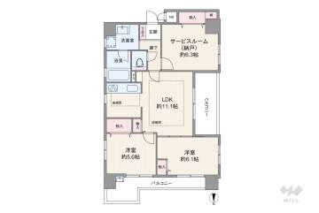 パルメーラ南大江4980万円：間取り図