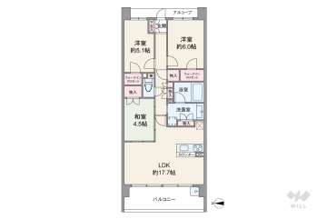 リバーガーデン福島木漏れ日の丘CD棟7150万円：間取り図