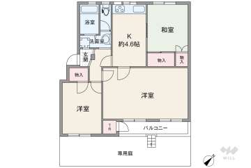 渦ヶ森コーポ16号館485万円：間取り図