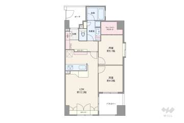茶屋町北シティタワー6860万円：間取り図