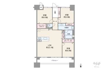 エスリード西宮甲陽園3番館Hills4599万円：間取り図