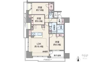 ワコーレ大阪新町タワーレジデンス14000万円：間取り図