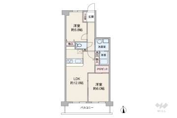 サンヴェール阪急塚口学園前2970万円：間取り図