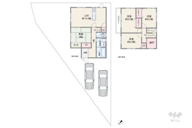 川辺郡猪名川町旭ヶ丘 一戸建て:間取り図面