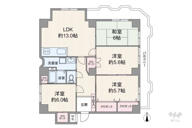 丸美タウンマンション昭和橋:間取り図面