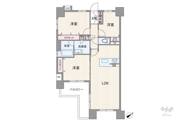 プレサンスロジェ白壁テラス:間取り図面
