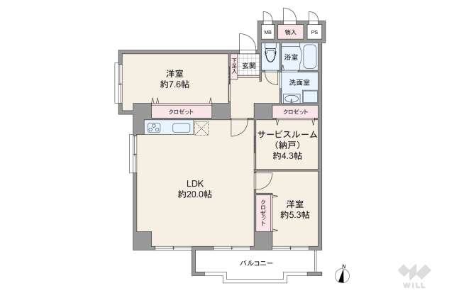 北大阪ハイツ:間取り図面