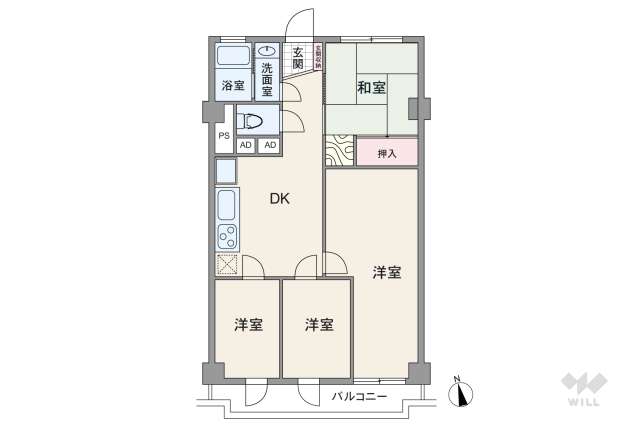 麻布狸穴ナショナルコート:間取り図面