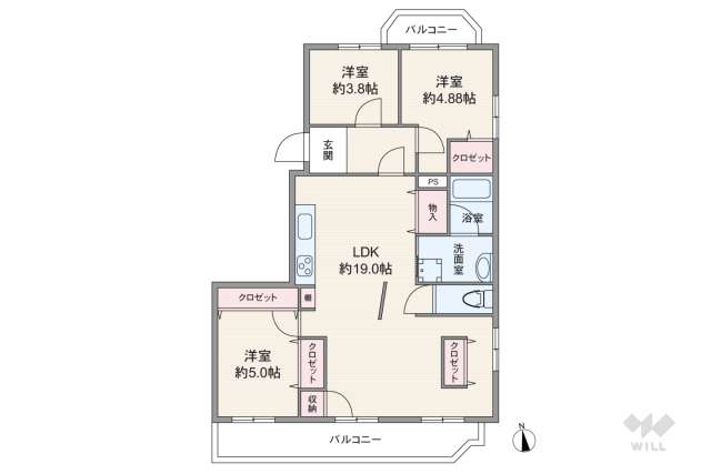 神丘コーポラス:間取り図面