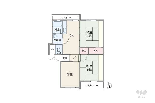 大建コーポ千里丘B棟:間取り図面