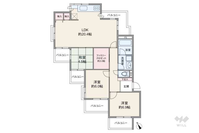 三旺マンション本山:間取り図面