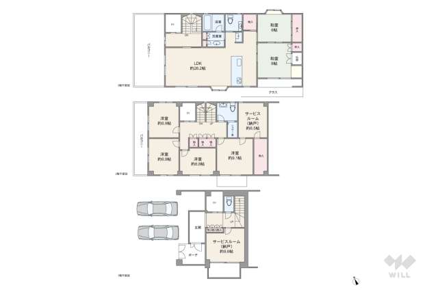 西宮市五月ケ丘 一戸建て:間取り図面