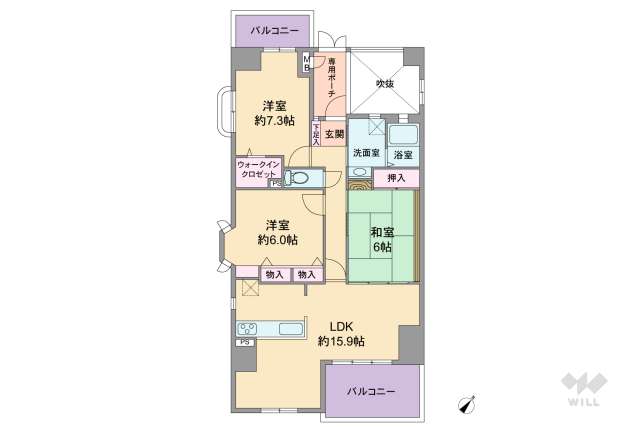 エンゼルハイムリバーサイド武庫川:間取り図面