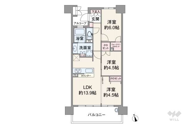 ライオンズ吹上公園:間取り図面