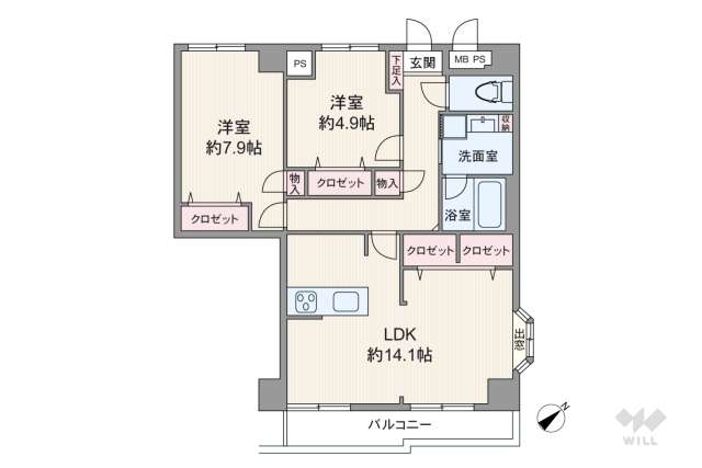 ライオンズマンション武蔵小杉第2:間取り図面