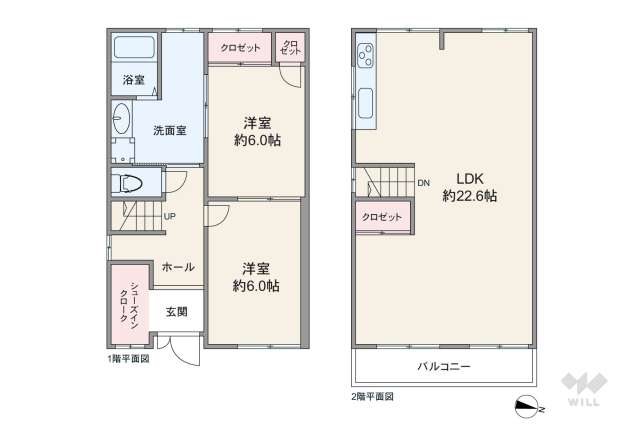 尼崎市戸ノ内町3丁目 テラスハウス:間取り図面