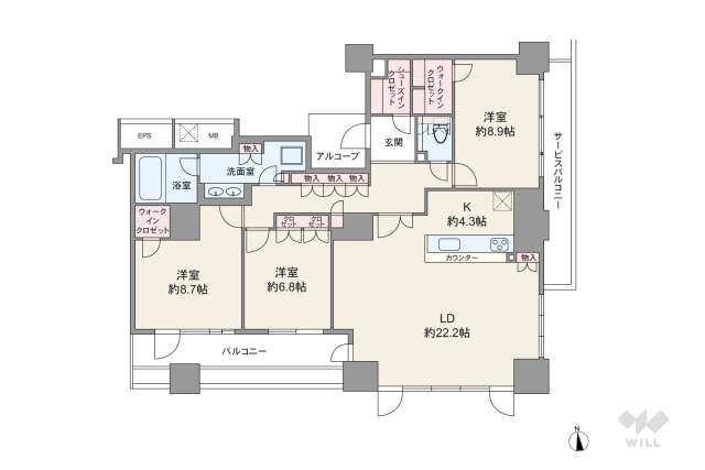 シエリアタワーなんば:間取り図面