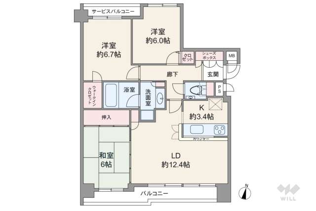 ロイヤルシャトー高峯東ノースヒルズ:間取り図面