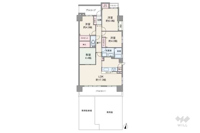 宝マンション小幡苗代:間取り図面