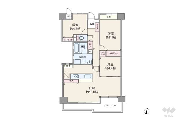 ジークレフ高羽1番館:間取り図面