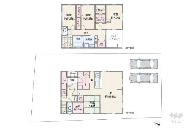 尾張旭市長坂町南山 一戸建て:間取り図面