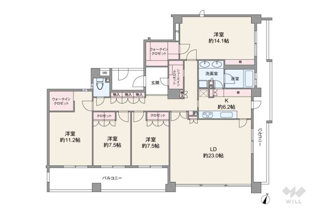 フォレスタージュ仁川高台:間取り図面