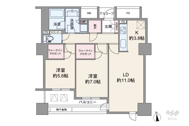 シエリアタワーなんば:間取り図面