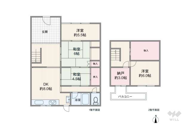 尼崎市西難波町2丁目 テラスハウス:間取り図面
