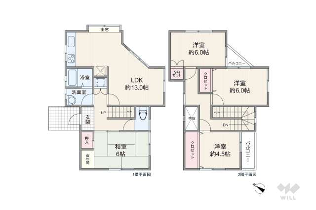 宝塚市雲雀丘山手2丁目 一戸建て:間取り図面