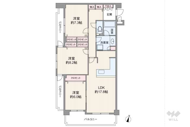 ファミール岡本:間取り図面