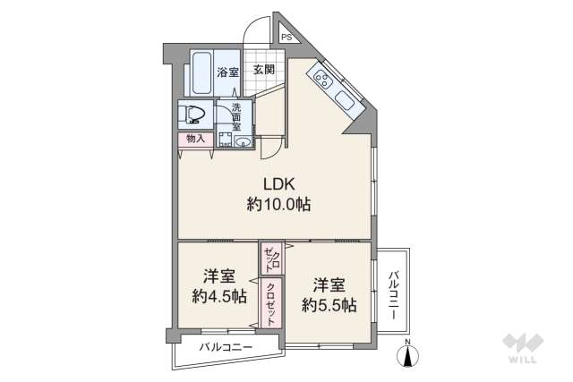 グリーンハイツ東三国:間取り図面