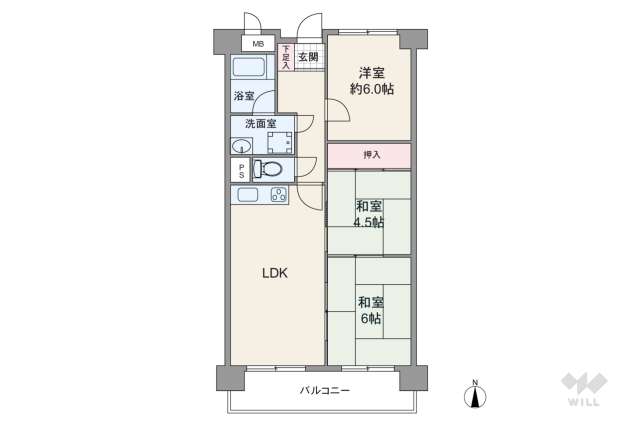 イトーピア八島マンションB棟:間取り図面