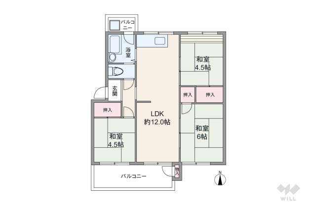 東仁川団地4号棟:間取り図面