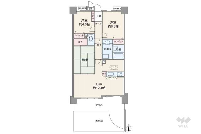 ライオンズマンション桜山西:間取り図面