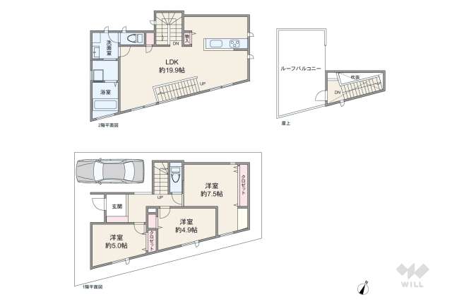 西宮市青葉台1丁目 一戸建て:間取り図面