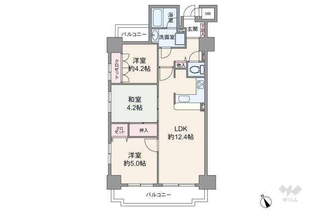 ベルデフラッツ九条:間取り図面
