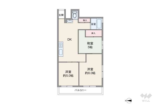 川口並木第３コーポサンキョー:間取り図面
