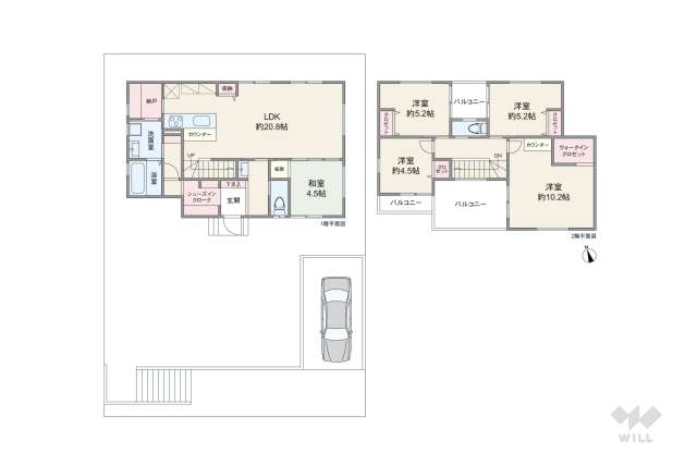 西宮市名塩さくら台3丁目 一戸建て:間取り図面
