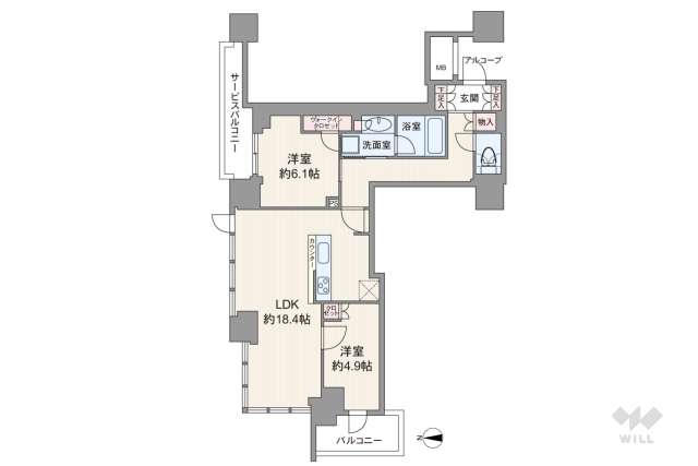 シエリアタワー大阪堀江:間取り図面
