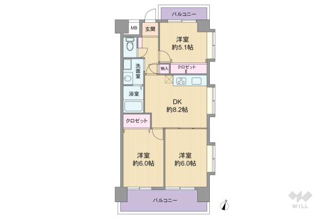 本山ビューハイツ:間取り図面