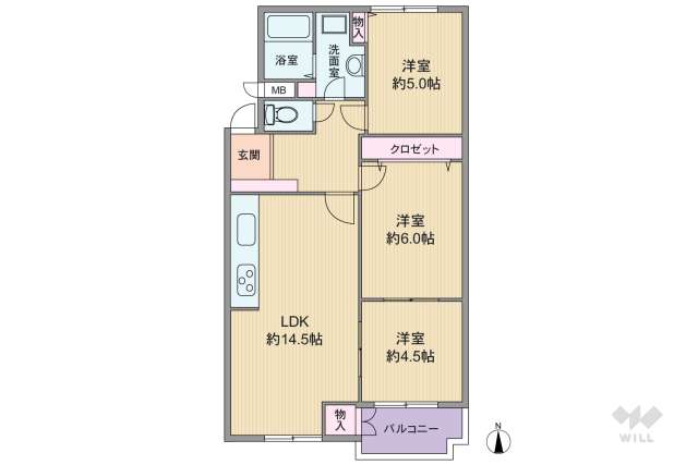 ライオンズマンション第2魚崎:間取り図面