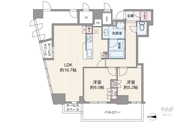 プラウドタワー北浜:間取り図面