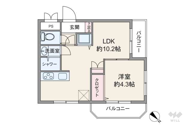 太閤コーポ若林:間取り図面