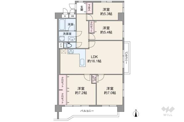 逆瀬川パークマンション:間取り図面