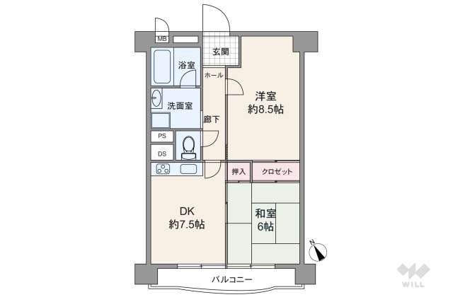 フルーレ南堀江:間取り図面