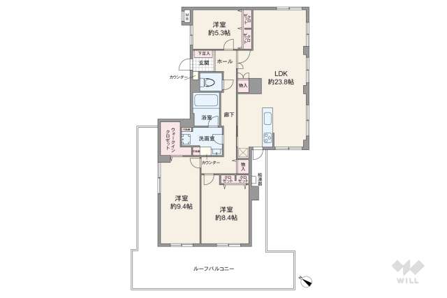 ルネ本山南:間取り図面