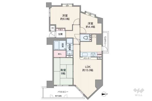 エーベル伊丹弐番館:間取り図面